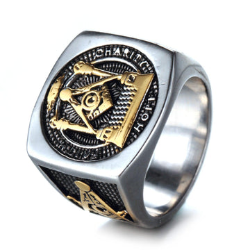 European and American 316L Titanium Steel Men's Masonic ring - The Jewellery Supermarket